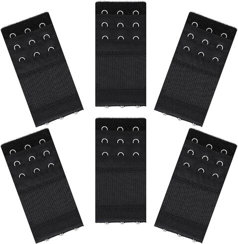 6 Pcs Elastic Bra Band Hook 3 Hooks Bra Strap Extender Stretchy Bra Extension Strap Bra Extenders Comfortable Bra Band Extender Bra Clasp Extender Bra Back Extender in Saudi Arabia