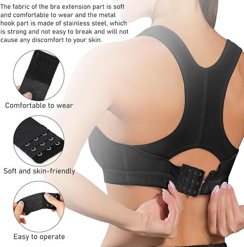 6 Pcs Elastic Bra Band Hook 3 Hooks Bra Strap Extender Stretchy Bra Extension Strap Bra Extenders Comfortable Bra Band Extender Bra Clasp Extender Bra Back Extender in Saudi Arabia