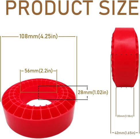 حشوات إطارات مطاطية من السيليكون مقاس 1.9 بوصة تناسب إطارات العجلات 118-122 مم 1.9 بوصة حشوات مقاومة للماء لسيارة 1/10 RC الزاحفة (أحمر) in Kuwait