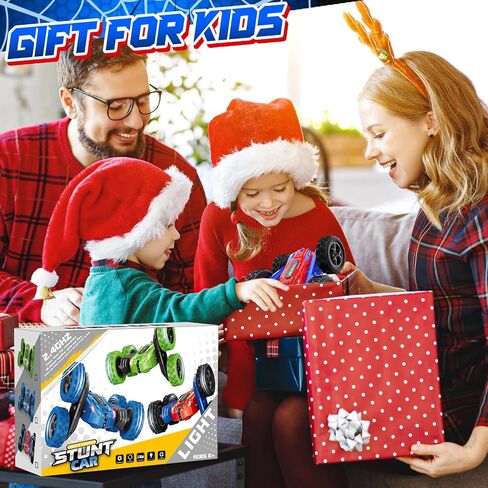 Remote Control Car, 2.4GHz RC Car, Double-Sided 360 ° Fast Flipping Rotating RC Stunt Car with Colorful LED Lights, 4WD RC Toy Car for Boys Age 8-12 and Boys Girls Birthday Present in Saudi Arabia