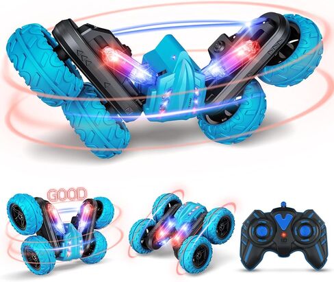 RC Stunt Cars, Remote Control Car 2.4Ghz Stunt Car with Double Sided 360-degree Flips Rotating Car Toy, Rechargeable 4WD Off Road RC Car Toys for Kids 3 4 5 6 7 8-12 Year Old Boys Girls Birthday Gift in Saudi Arabia