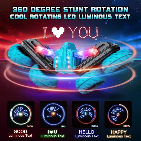 RC Stunt Cars, Remote Control Car 2.4Ghz Stunt Car with Double Sided 360-degree Flips Rotating Car Toy, Rechargeable 4WD Off Road RC Car Toys for Kids 3 4 5 6 7 8-12 Year Old Boys Girls Birthday Gift in Saudi Arabia