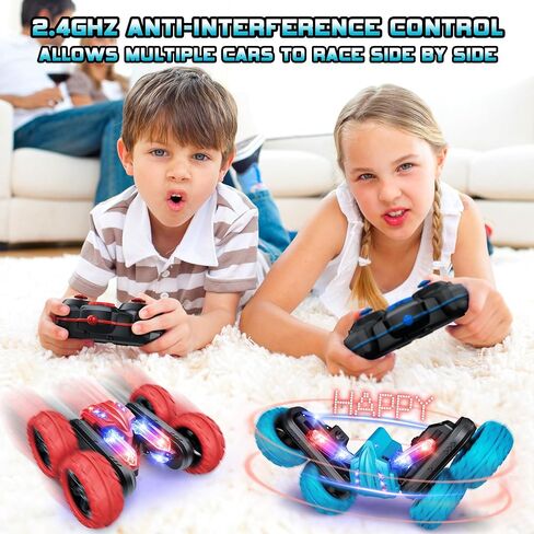 RC Stunt Cars, Remote Control Car 2.4Ghz Stunt Car with Double Sided 360-degree Flips Rotating Car Toy, Rechargeable 4WD Off Road RC Car Toys for Kids 3 4 5 6 7 8-12 Year Old Boys Girls Birthday Gift in Saudi Arabia