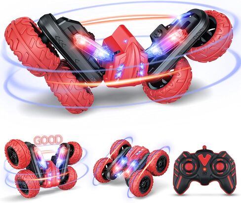 RC Stunt Cars, Remote Control Car 2.4Ghz Stunt Car with Double Sided 360-degree Flips Rotating Car Toy, Rechargeable 4WD Off Road RC Car Toys for Kids 3 4 5 6 7 8-12 Year Old Boys Girls Birthday Gift in Saudi Arabia