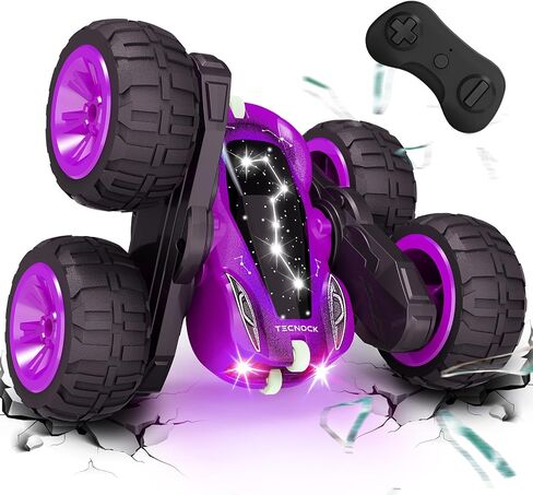 Tecnock Remote Control Car for Kids, 2.4GHz RC Car with USB-C Easy Charging, 4WD Double Sided 360° Rotates and Flips RC Stunt Car, Toys Gift for Boys and Girls in Saudi Arabia