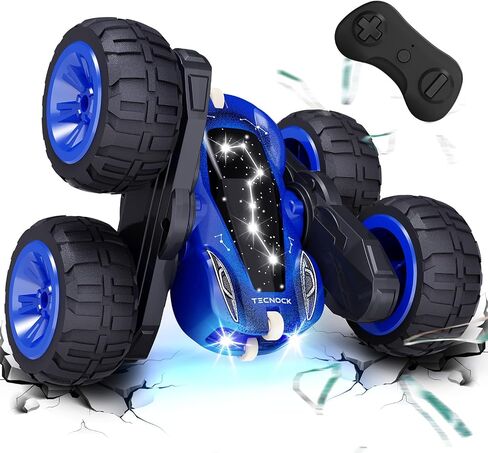 Tecnock Remote Control Car for Kids, 2.4GHz RC Car with USB-C Easy Charging, 4WD Double Sided 360° Rotates and Flips RC Stunt Car, Toys Gift for Boys and Girls in Saudi Arabia