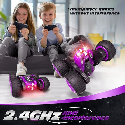 Tecnock Remote Control Car for Kids, 2.4GHz RC Car with USB-C Easy Charging, 4WD Double Sided 360° Rotates and Flips RC Stunt Car, Toys Gift for Boys and Girls in Saudi Arabia