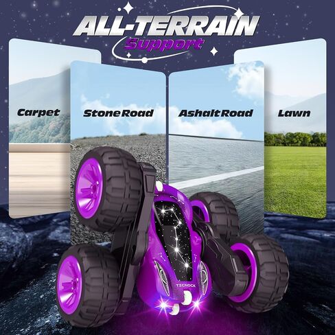 Tecnock Remote Control Car for Kids, 2.4GHz RC Car with USB-C Easy Charging, 4WD Double Sided 360° Rotates and Flips RC Stunt Car, Toys Gift for Boys and Girls in Saudi Arabia