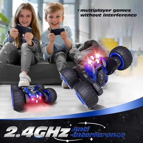 Tecnock Remote Control Car for Kids, 2.4GHz RC Car with USB-C Easy Charging, 4WD Double Sided 360° Rotates and Flips RC Stunt Car, Toys Gift for Boys and Girls in Saudi Arabia