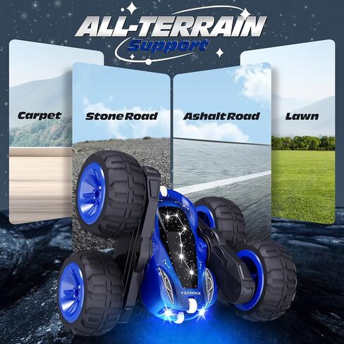Tecnock Remote Control Car for Kids, 2.4GHz RC Car with USB-C Easy Charging, 4WD Double Sided 360° Rotates and Flips RC Stunt Car, Toys Gift for Boys and Girls in Saudi Arabia
