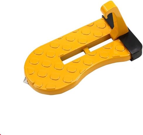 عتبة باب السيارة لسهولة الوصول إلى السقف - خطاف خطوة للسيارة مصنوع من سبائك الألومنيوم متعدد الطي لمعظم السيارات وسيارات الدفع الرباعي والشاحنات - مع كاسر زجاج - ملحقات رف السقف - أقصى حمولة 400 رطل (عبوة واحدة صفراء) in Kuwait