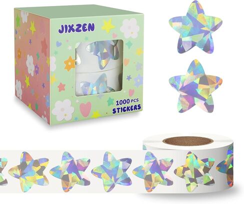 2 Rolls Gold Star Stickers for Kids Reward, 1000Pcs Holographic Sparkly Metallic Foil Stickers for Teacher Supplies Classroom, Behavior Chart Home, Student Planners (1.0 Inch) in Saudi Arabia