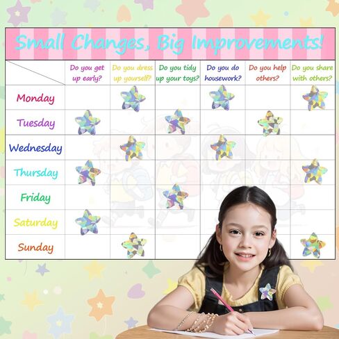 2 Rolls Gold Star Stickers for Kids Reward, 1000Pcs Holographic Sparkly Metallic Foil Stickers for Teacher Supplies Classroom, Behavior Chart Home, Student Planners (1.0 Inch) in Saudi Arabia