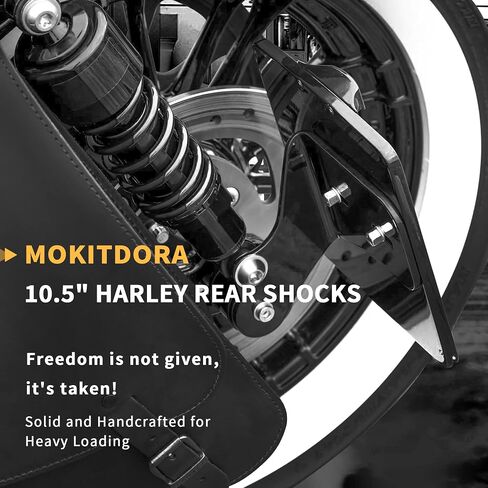 MoKitDora دراجة نارية خلفية Harley خفض الصدمات Slammer Shock 10.5 بوصة/267 مم طقم تعليق خلفي عالمي، 1980-up Harley Touring و1983-up Sportsters، 1991-up Dyna، زوج واحد أسود in Saudi Arabia