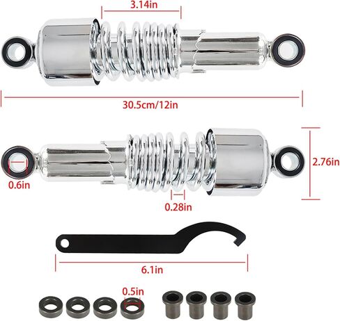 labwork 1Pair 10.5inch 267mm Rear Shocks Replacement for Sportster 883 1200 Black in Saudi Arabia