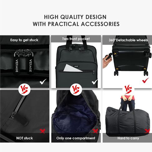 Verage Expandable Foldable Luggage Bag Collapsible Suitcases Rolling Travel Duffel Bag Lightweight Suit Case with Detachable Spinner Wheels in Saudi Arabia