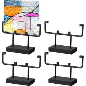 4 Pcs Square Metal Display Stand 6 Inch Plate Stands for Display Easel Stand Square Frame Stand Plate Holder Display Stan Square Art Panel Stand for Plate Picture Book Photo Plaque