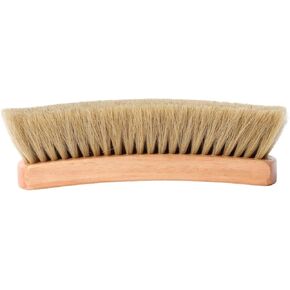 Horse Hair Shoe Shine Brush - 8" Light Hair Shoe Polish Brush - Concave Handle for Easy Grip, Shoe Buffer for Boots & Shoes - Pack of 2 (1 Light & 1 Dark)