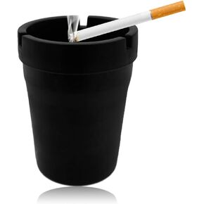 Car Ashtray Container, Cigarette Self-Extinguishing Auto Cup Ash Holder, Portable Custom Plastic Smokeless Bucket Ashtray for Most Vehicles, Universal Car Accessoires (Blue)
