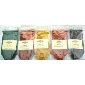Natural soap colorants Sampler - 5oz - for Soap Making and Cosmetics.Soap Making Supplies, Spirulina, Paprika, Turmeric, Annatto, Alkanet.