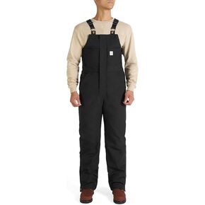 HISEA Men's Duck Insulated Bib Overalls, Men Loose Fit Winter Canvas Overall Workwear with Adjustable Strap and Tool Pockets