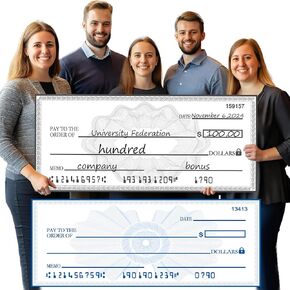 Giant Check Large Check - 40" x 16" Reusable Big Check, Oversized Fake Check for Presentations, Endowment Donations, Fundraisers, Retirement,Charity & Donation Events in Kuwait