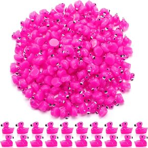 Mini Resin Flamingo Ducks,100 Pcs Flamingo Tiny Ducks, Pink Flamingo Figurine Tiny Resin Animals Toy for Cake Topper Garden Dollhouse Garden DIY Crafts Party Aquarium Decor