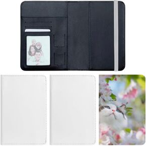 3 Pcs Sublimation Passport Holder Cover Blanks PU Leather Heat Transfer DIY Travel Passport Holder Wallet Cover Blank Passport Wallet for Passport Business Cards Credit Cards(Pink, White)