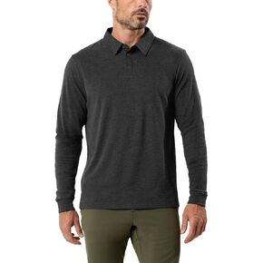 INTO THE AM Long Sleeve Polo Shirts for Men S - 4XL Slim Fit Collared Cotton Blend Full Sleeve Casual Workwear Shirt