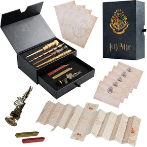 Harry Potter Gifts Writing Set Keepsake Box with Wand Letters Stamp Wax Seal Marauders Map and Pens Set