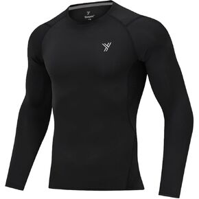 Youper Elite Men's Compression Long-Sleeve T-Shirt, Sports Baselayer T-Shirts Tops for Football, Exercise & Fitness
