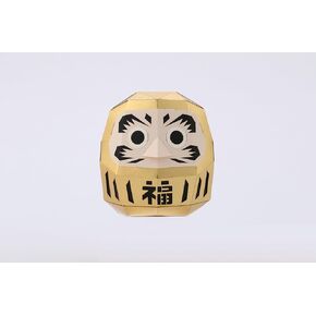 REKISEISHA 3D Paper Crafts [Daruma Doll (Gold)] Metal Leaf Paper Craft Made in Japan Ideal for Interior Decoration and Gifts