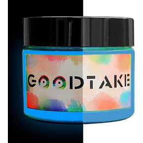 GOODTAKE Glow in The Dark Paint Pigment Powder, Blue Glow Paint- Glow in The Dark Acrylic Paint for Slime, Resins, Glue, Paints Or Nail Self Glowing Dye for DIY (Blue, 2 Ounce)