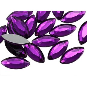 Allstarco 20x9mm Crystal_AB A01 Navette Flat Back Acrylic Rhinestones Marquise Gems for Crafts Horse Eye Costume Embelishments Card Making Jewels Jewelry Making Cosplay Jewels - 25 Pieces