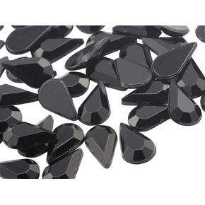 Allstarco 10x6mm Flat Back Teardrop Acrylic Rhinestones Plastic Gems for Jewelry Making Costume Jewels Cosplay Card Making Embelishments Crafts - 100 Pieces (Crystal Clear A01)