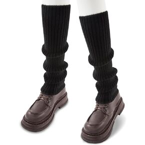 Leg Warmers for Women Winter Fashion Knitting Black Leg Warmers Long Ankle Warmers for Yoga Ballet Leg Socks