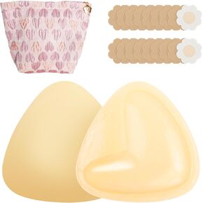 Newest Ultra Boost Double-Sided Push Up Sticky Bra Inserts, Reusable Self Adhesive Ultra Boost Inserts Bra Breast Pads Invisible Lift Bra Padding for Bikini Dress Beige