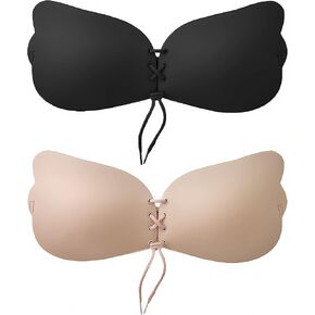 Sticky Bra Backless Strapless Bra Push Up Adhesive Invisible Lift Up Bras 2 Pairs