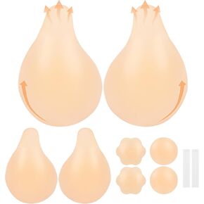 Sticky Bra Silicone Adhesive Strapless Backless Bra，Sticky Bra Push Up for Dress.Invisible Bra and Breast Lift Pasties.