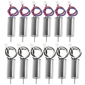 12pcs 716/7x16mm Motor 19000KV Insane Tiny Whoop Drone Frame Brushed Motors 6CW 6CCW Coreless Motor with JST-1.25 Connector for Model Aircraft/UAV/Quadcopter/Toy Aircraft, etc