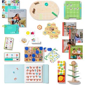 Lovevery Reading Skill Set, Learn to Read for Pre-K and Kindergarten, Fun Phonics Games and Books, Part 1