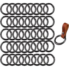 50 PCS Spring O Ring 28mm Round Spring Snap Hooks Clip 5 Color Round Carabiner Snap Clip Spring Keyring Buckle for Bags, Purses in Kuwait