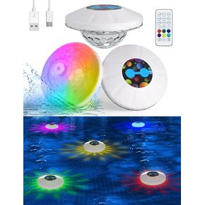 IIQ Festival Lights with Remote,Rechargeable Vibrant RGB Colors with Remote, USB-C Fast Charging, 6 Dynamic Modes Pool Lights for Diwali Halloween Christmas,IP68 Waterproof