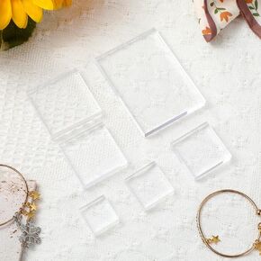 6 Pcs Acrylic Blocks Acrylic Stamp Blocks Acrylic Display Blocks Clear Acrylic Square Acrylic Cubes Acrylic Blocks for Stamping Photography Scrapbooking Wedding Props Crafts, Assorted Sizes