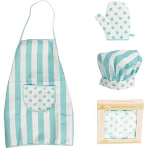 Kid Apron and Chef Hat Set, 3 Pcs Children Cooking Baking Set Kits Role Play Chef Toy Kid Cooking Gift for Girls Boys (Pink)