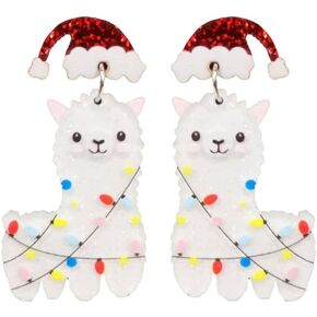 Christmas Earrings Acrylic Cute Santa Claus Christmas Tree Gingerbread Dinosaur Cactus Earrings Christmas Jewelry Gift for Women
