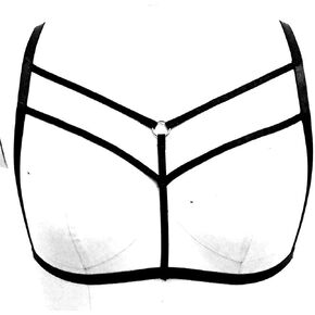 Women Punk Harness tops Bra Elastic Strappy Plus Size Bra Goth Rave Dance costumes in Kuwait