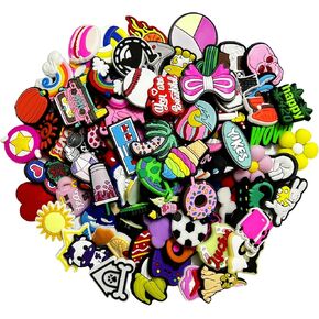 100PCS Random Shoe Charms, Non-Repeat Cute and Cool Cartoon Shoe Decoration Accessories Party Gifts for Boys Girls Kids Women