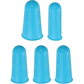 uxcell 10Pcs Rubber Fingers Tips Finger Protectors Silicone Finger Cots Thimble Fingers Covers Gloves Sleeves for Home Office Desktop Accessories Guitar 3 Sizes Blue