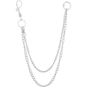 Sacina Gothic Layered Silver-tone Chunky Pants Chain, Wallet Chain, Belt Chain, Goth Accessories, Grunge Accessories, Punk accessories, Y2k Accessories